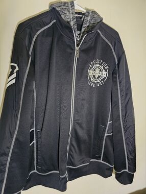 Vintage Y2K Affliction Zip-Up Hoodie Hip Hop Skater Grunge UFC Fighting XL